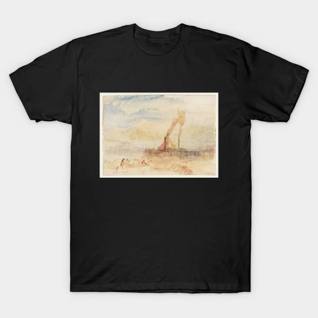 A Steamer and Passengers at a Pier, Ehrenbreitstein from Coblenz, 1841 T-Shirt by Art_Attack